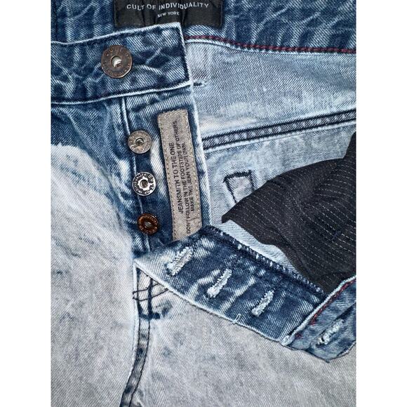 Cult of Individuality Mens Greaser Moto Blue Jeans  32X34 Japanese Selvedge - Picture 5 of 8